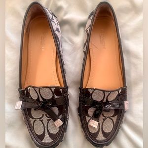 Coach Frida Black Monogram Flats 7.5